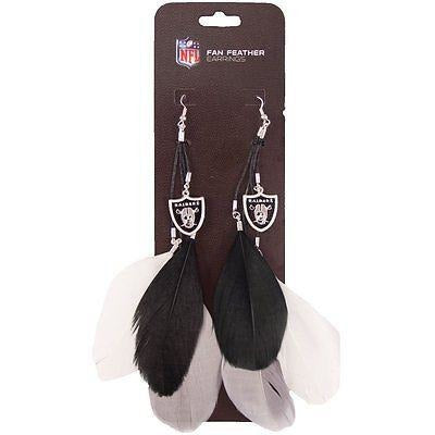 Oakland Raiders Feather Earrings