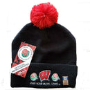 2020 Rose Bowl Wisconsin Badgers Pom Pom Beanie - LA REED FAN SHOP