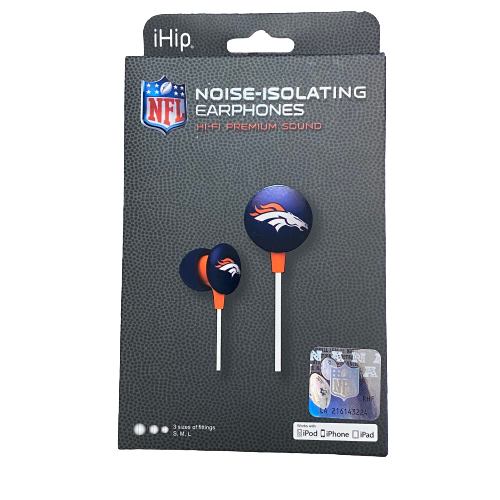 Denver Broncos NFL Noise-Isolating Earphones - LA REED FAN SHOP