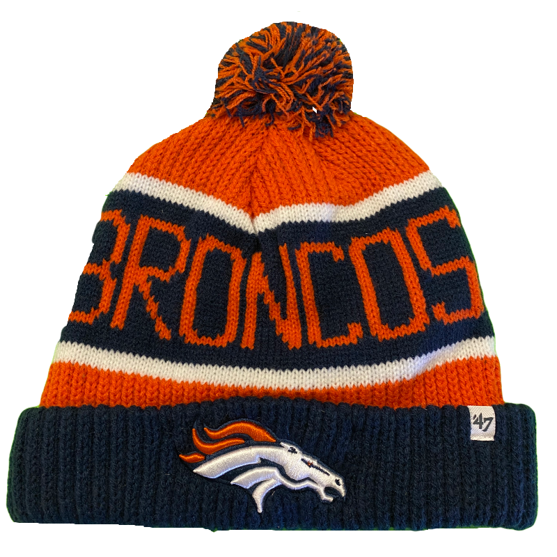 Denver Broncos Cuff Knit Pom Pom Beanie - LA REED FAN SHOP