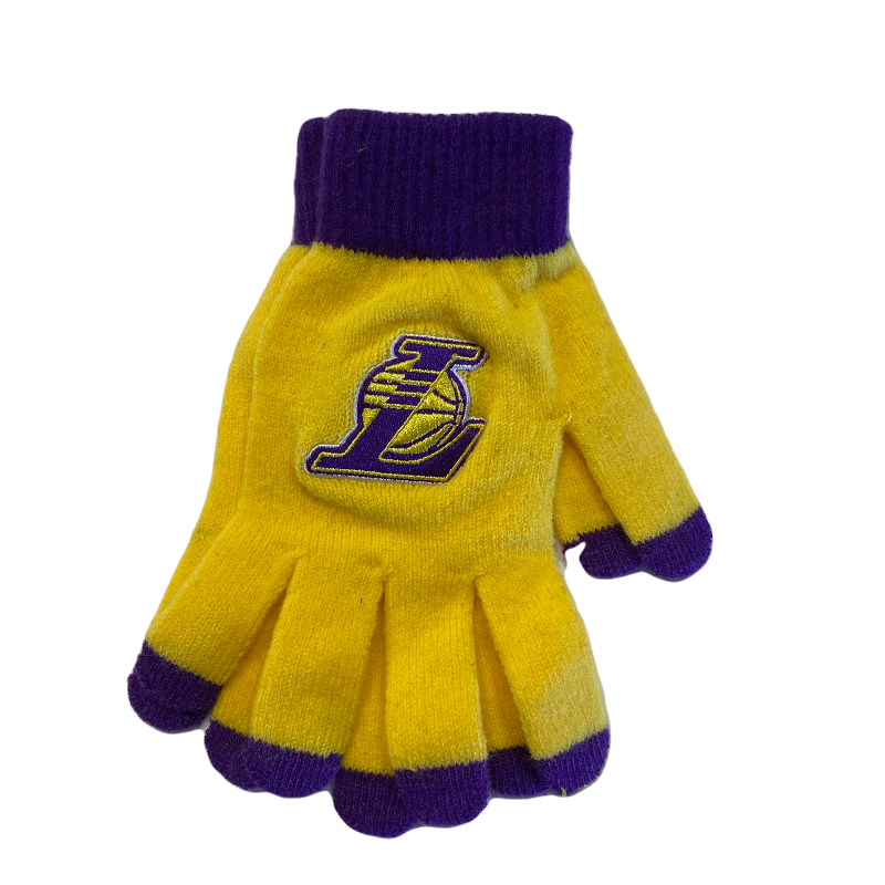 Los Angeles Lakers Texting Tips Gloves - LA REED FAN SHOP
