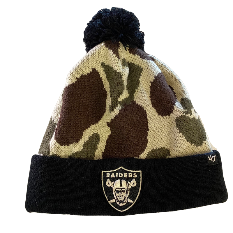 Oakland Raiders '47 Brand Camouflage Beanie - LA REED FAN SHOP