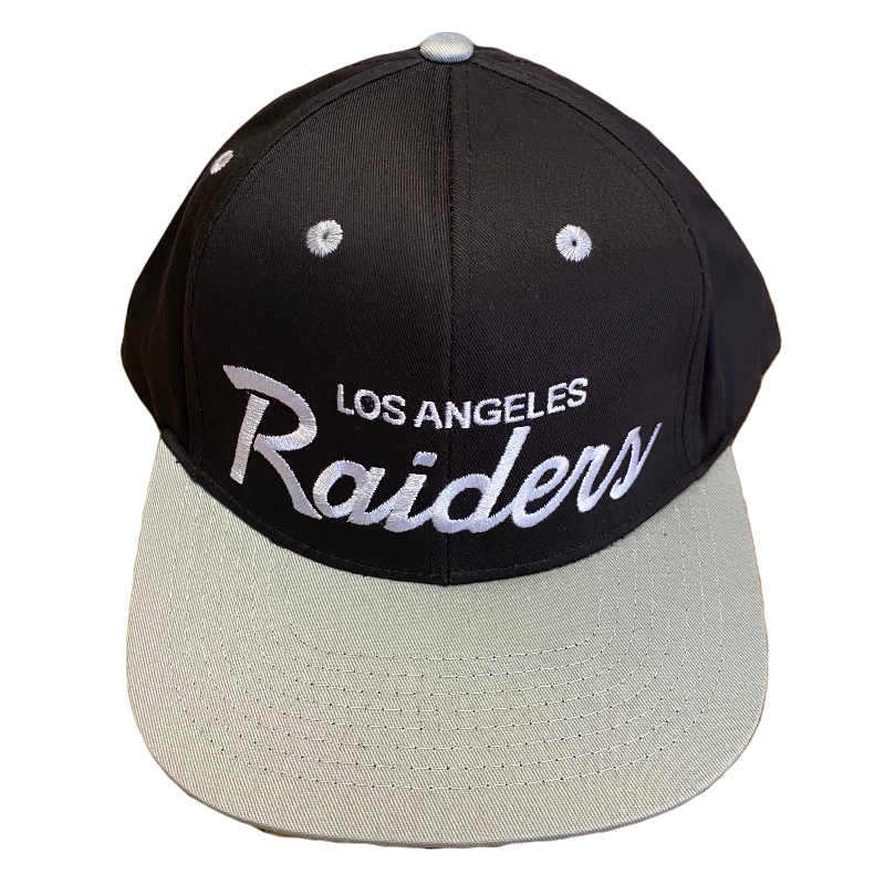 Los Angeles Raiders Flat Visor Black and Gray Reebok Hat - LA REED FAN SHOP