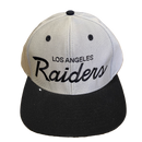 Los Angeles Raiders Flat Visor White and Black Reebok Hat - LA REED FAN SHOP