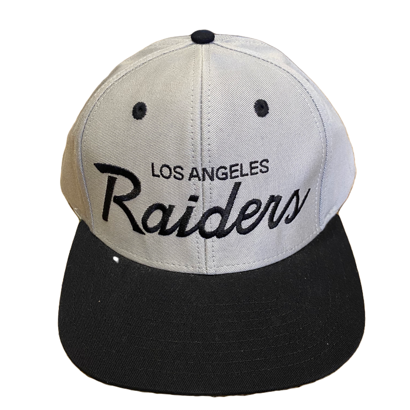 Los Angeles Raiders Flat Visor White and Black Reebok Hat - LA REED FAN SHOP