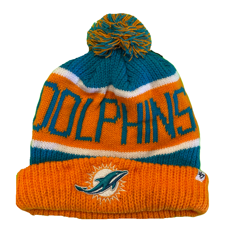 Miami Dolphins '47 Brand Knit Pom Pom Beanie - LA REED FAN SHOP