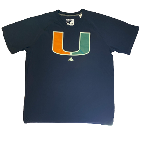 Miami Hurricanes Short Sleeve Black Adidas Shirt