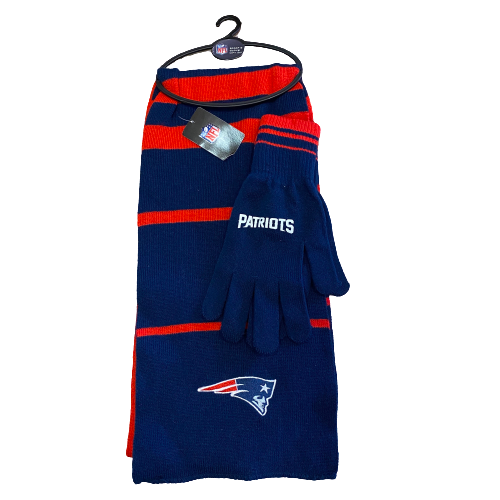 New England Patriots Glove and Scarf Gift Set Stripe - LA REED FAN SHOP