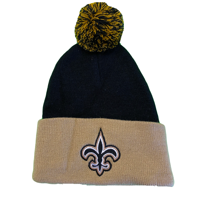 New Orleans Saints Pom Pom Knit Beanie - LA REED FAN SHOP