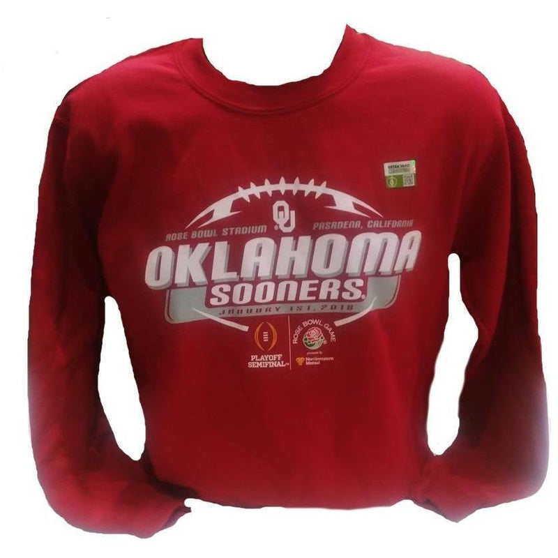 2018 Rose Bowl Oklahoma Sooners Crew Neck Sweater - LA REED FAN SHOP