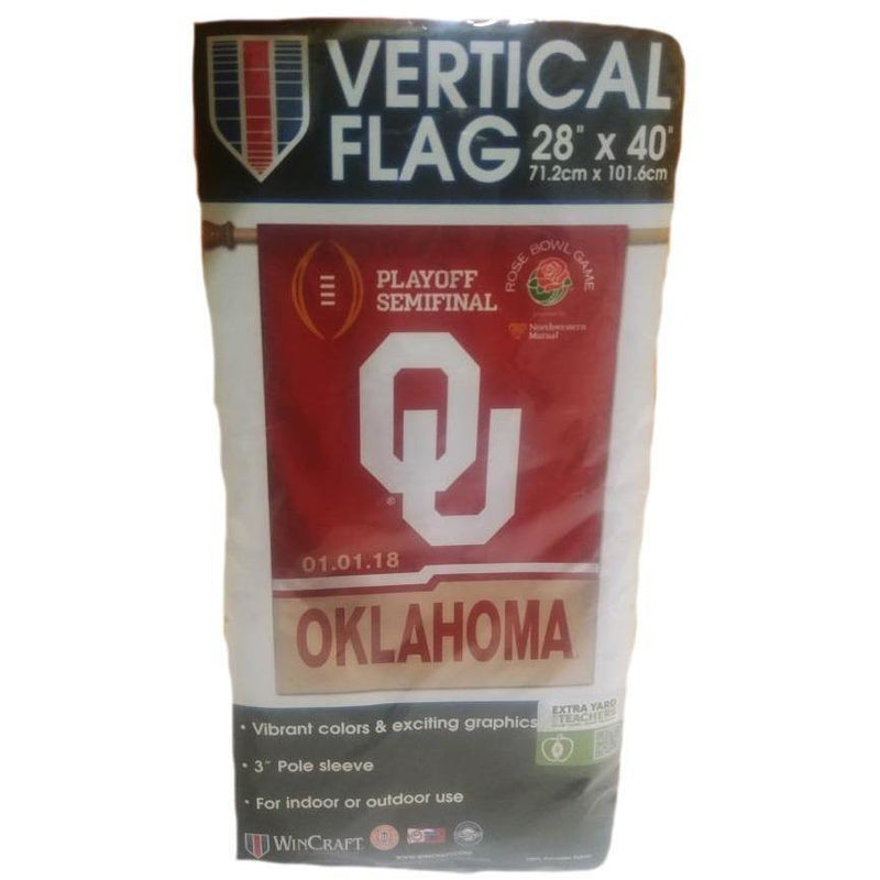 2018 Rose Bowl Oklahoma Sooners 28x40 Vertical Flag - LA REED FAN SHOP