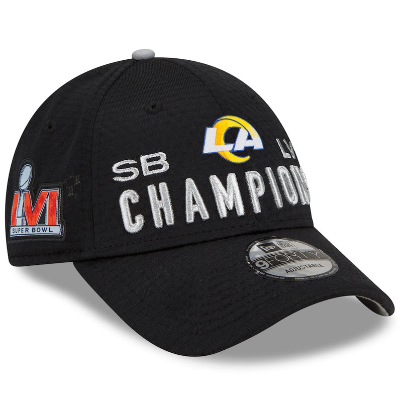 Los Angeles Rams New Era Black 2022 LVI Super Bowl Champions Locker Room Hat Cap