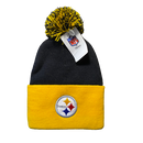 Pittsburgh Steelers Black & Yellow Pom Pom Beanie