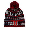 Utah Utes Cuffed Zephyr NCAA Beanie BLK/RD/WH