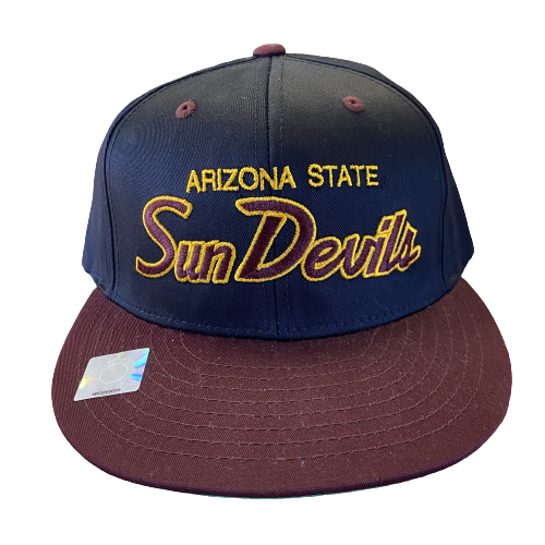 Arizona State Sun Devils Script Spell out Eclipse Black  & Dark Purple Hat Vintage