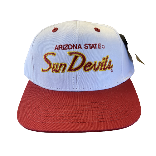 Arizona State Sun Devils Script Spell out Eclipse White Hat Vintage